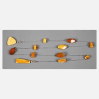 Silberkette mit Bernsteinen111