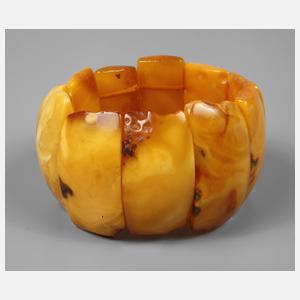 Breites Bernsteinarmband Butterscotch