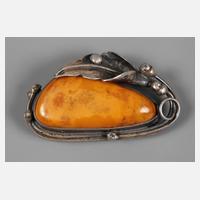 Silberbrosche mit Bernstein111