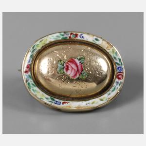 Biedermeierbrosche mit Emailmalerei