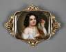 Brosche mit Porzellanminiatur