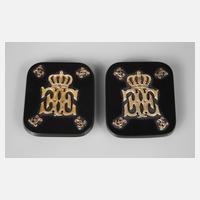 Paar Manschettenknöpfe Onyx mit Initialen111