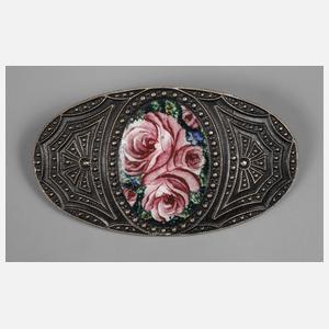 Brosche mit Emailmalerei