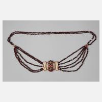 Granatcollier mit Schmuckschließe111