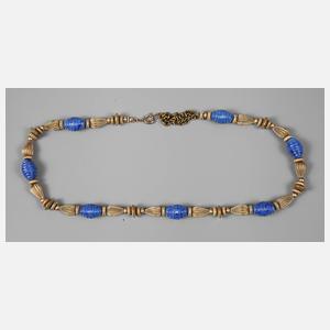 Kette Art déco mit Glaszwischenteilen