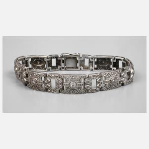 Silberarmband mit Diamantbesatz