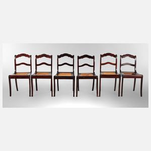 Sechs Biedermeier-Seitenrahmenstühle