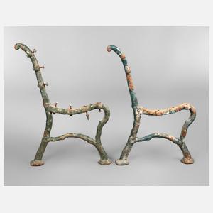 Paar Gartenbankfüße