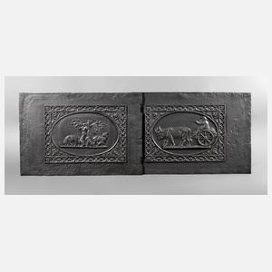 Zwei Ofenplatten Eisenguss