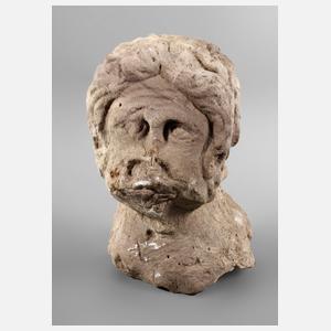 Kopf einer barocken Gartenfigur