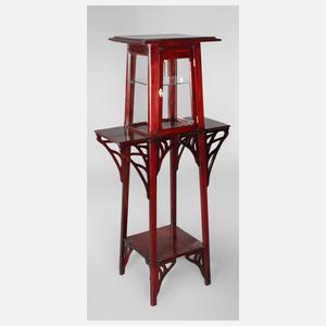 Postament mit Vitrinenaufsatz