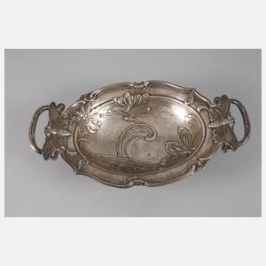 Silberschale mit Schmetterlingen