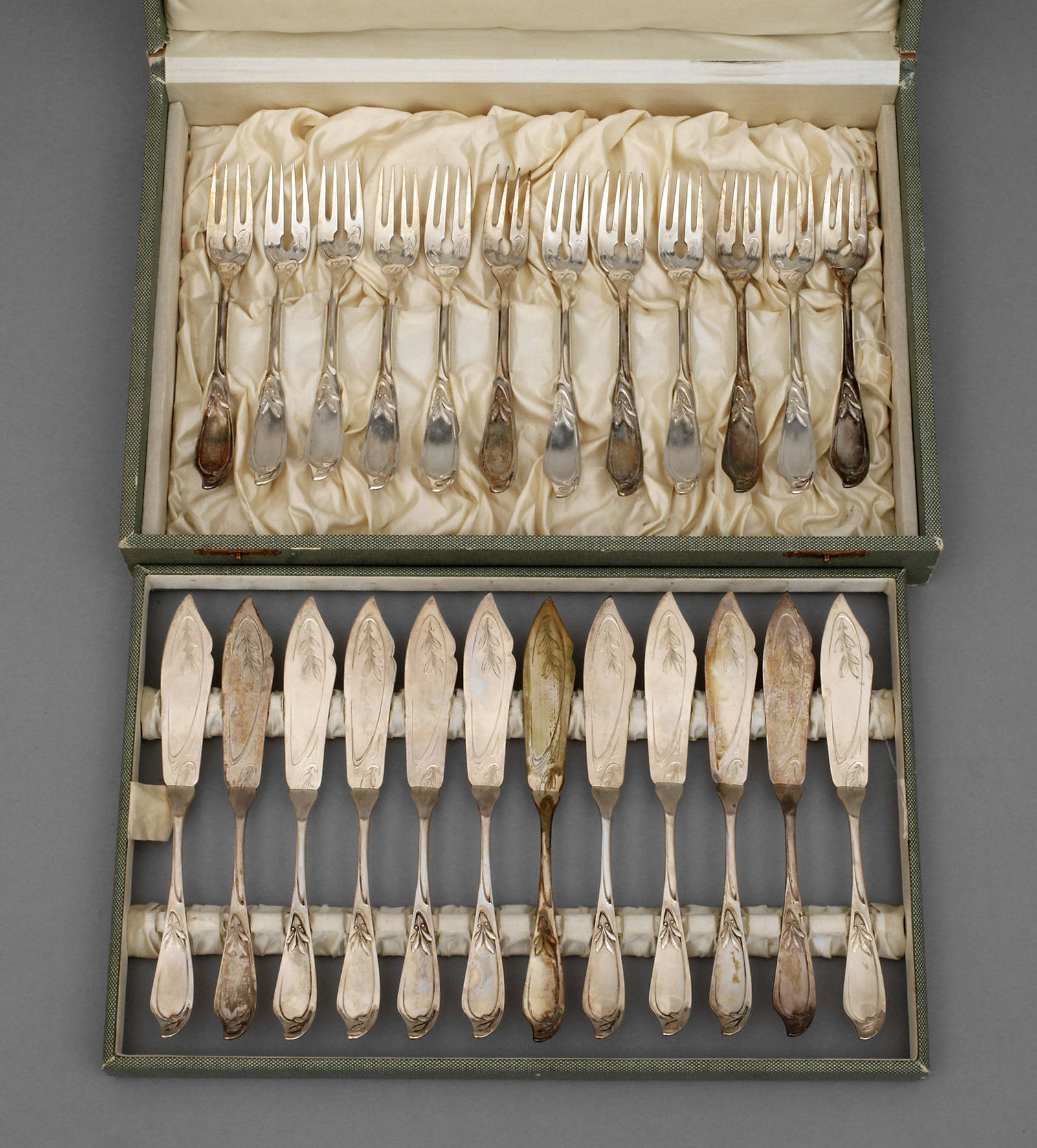 Silber Fischbesteck für zwölf Personen