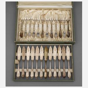 Silber Fischbesteck für zwölf Personen