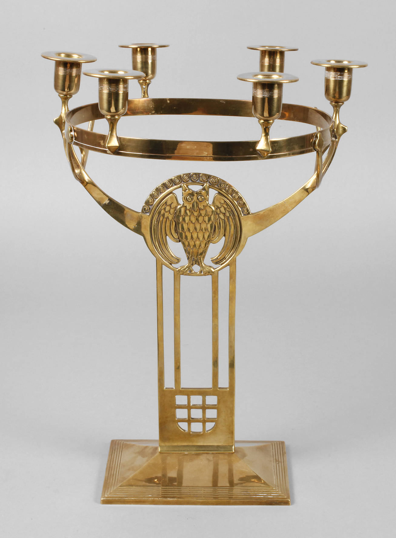 Großer Jugendstilleuchter mit Eule