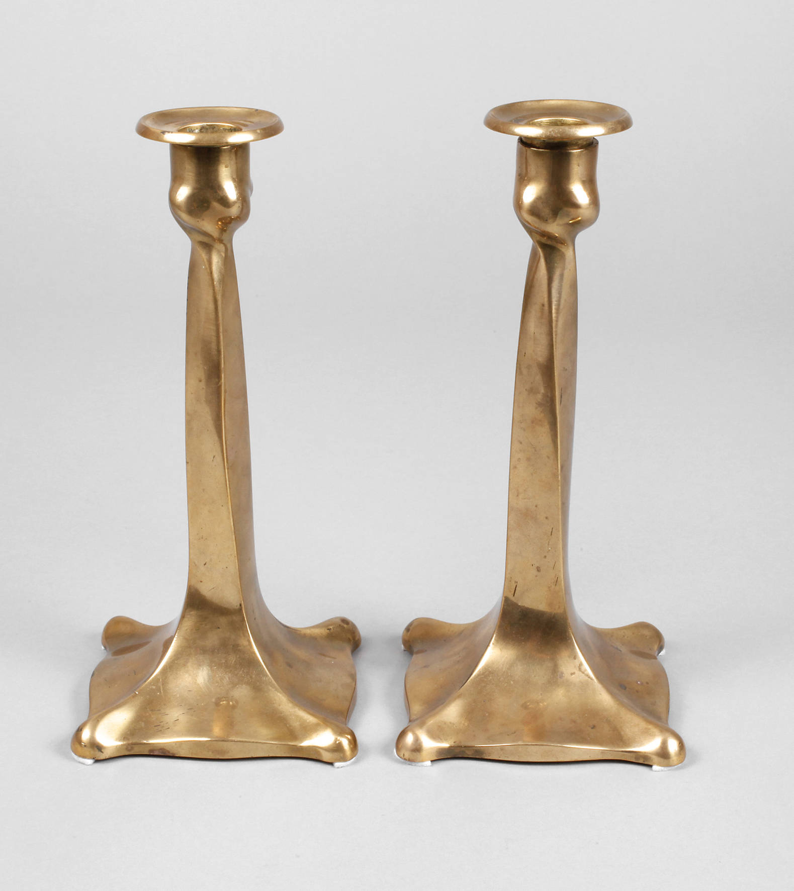 Paar Messingleuchter Jugendstil