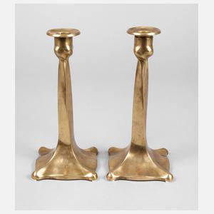 Paar Messingleuchter Jugendstil