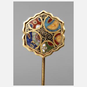 Reversnadel mit feiner Emaileinlage