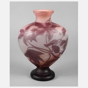 Emile Gallé große Ätzglasvase