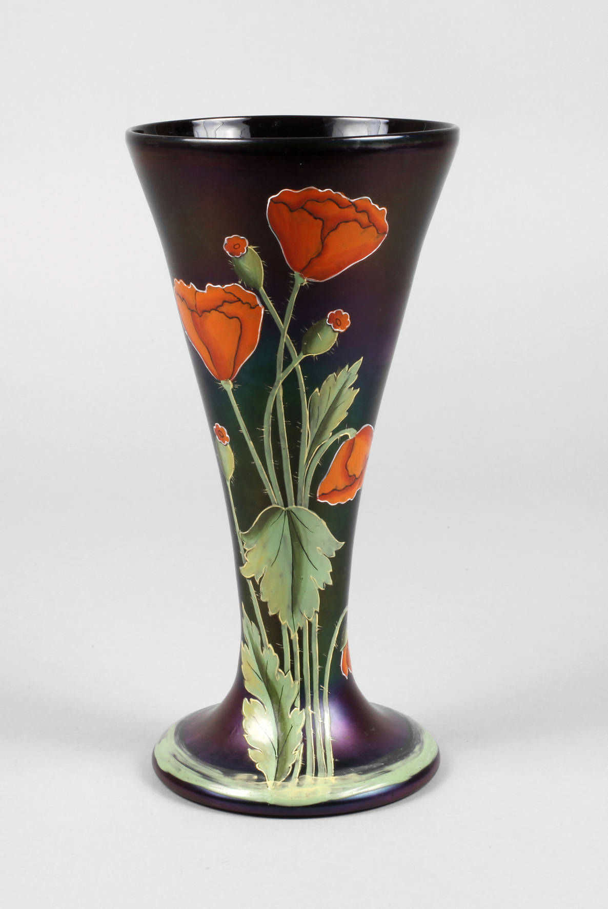 Poschinger Vase mit Mohndekor