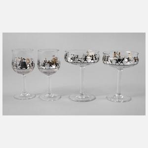 Steinschönau vier Trinkgläser