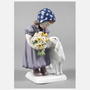 Meissen Mädchen mit Schaf