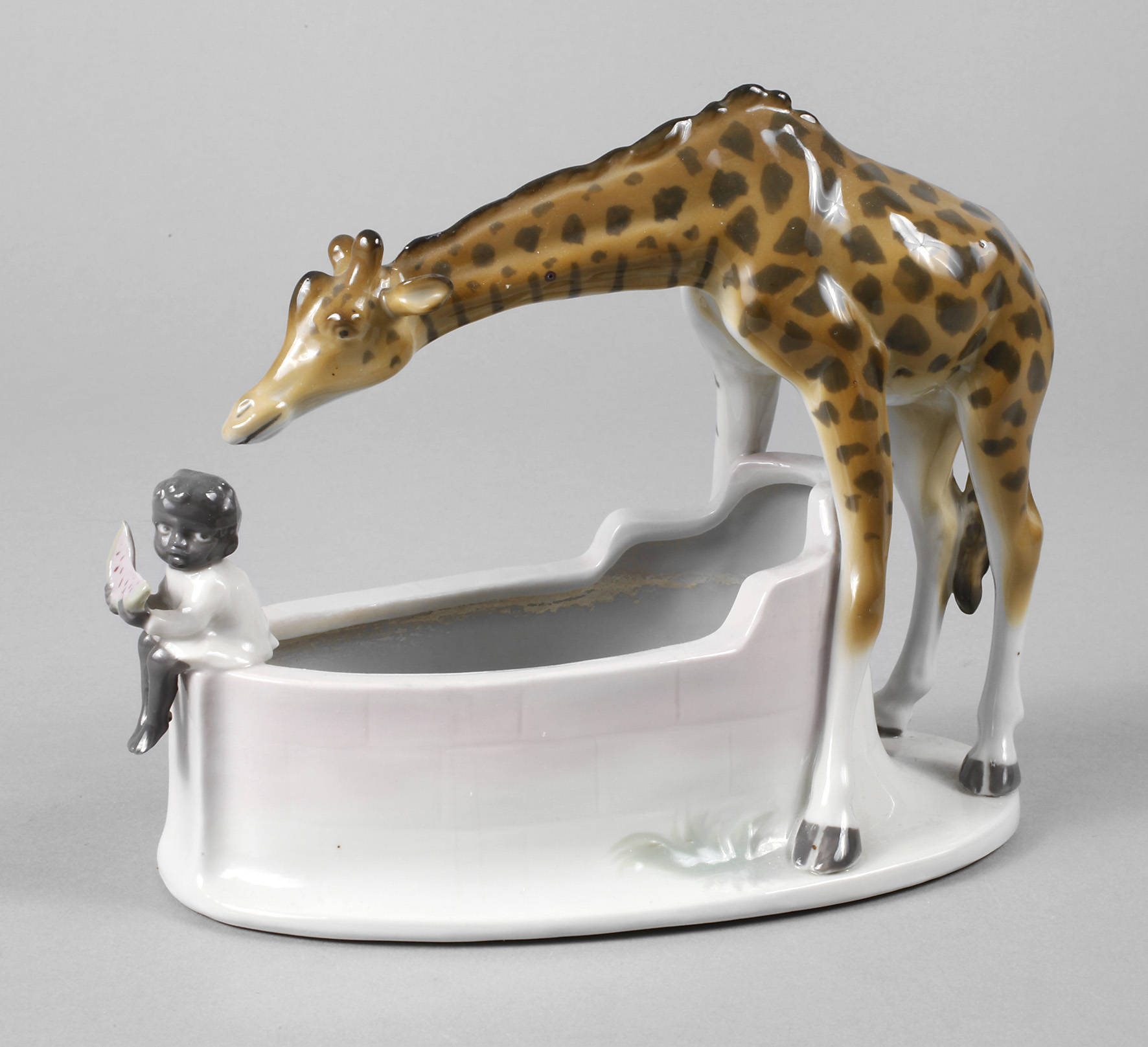 Thüringen Schale mit Giraffe und Afrikanerkind