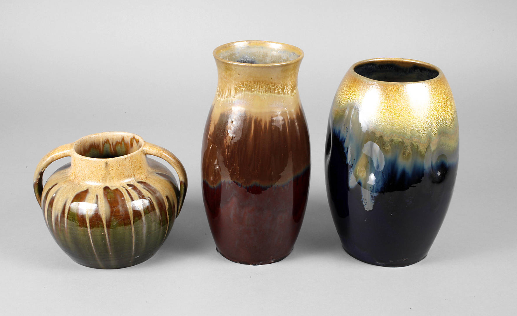 Bürgel drei Laufglasurvasen