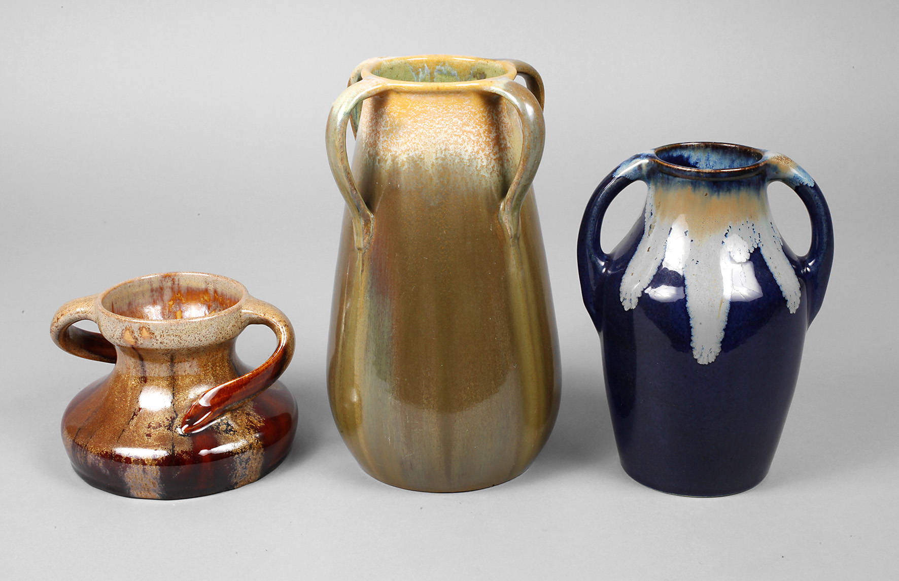 Bürgel drei Laufglasurvasen