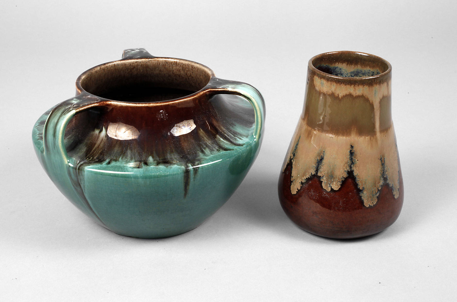 Bürgel zwei Laufglasurvasen