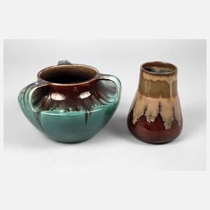 Bürgel zwei Laufglasurvasen