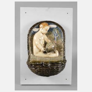 Karlsruhe Wandbrunnen Majolika