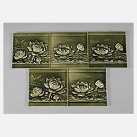 Fünf Jugendstilfliesen111