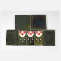 Sieben Jugendstilfliesen111