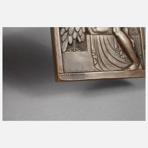 Kleine Bronze Plakette Andre Lavrillier