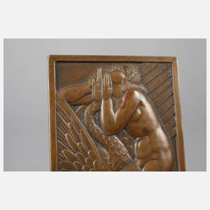 Kleine Bronze Plakette Andre Lavrillier