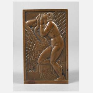 Kleine Bronze Plakette Andre Lavrillier