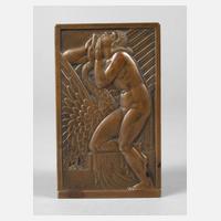 Kleine Bronze Plakette Andre Lavrillier111