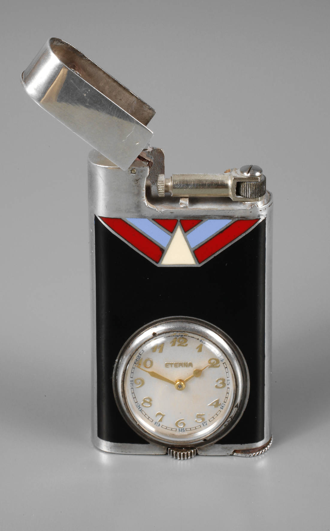 Eterna Art Déco Feuerzeug mit Uhr