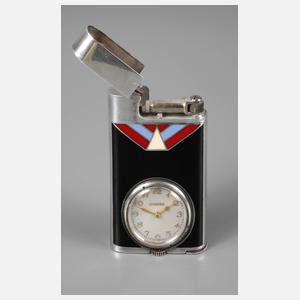 Eterna Art Déco Feuerzeug mit Uhr