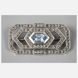 Brosche mit Markasit und synth. Spinell