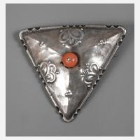 Dreieckbrosche mit Koralle111