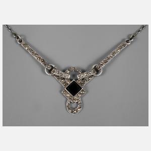 Collier mit Onyx und Markasiten