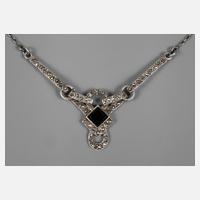 Collier mit Onyx und Markasiten111