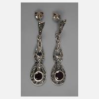 Paar Ohrhänger mit Granaten und Markasiten111