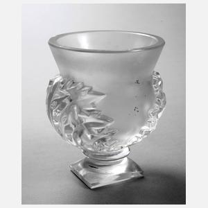 René Lalique Fußvase mit Blattmotiven