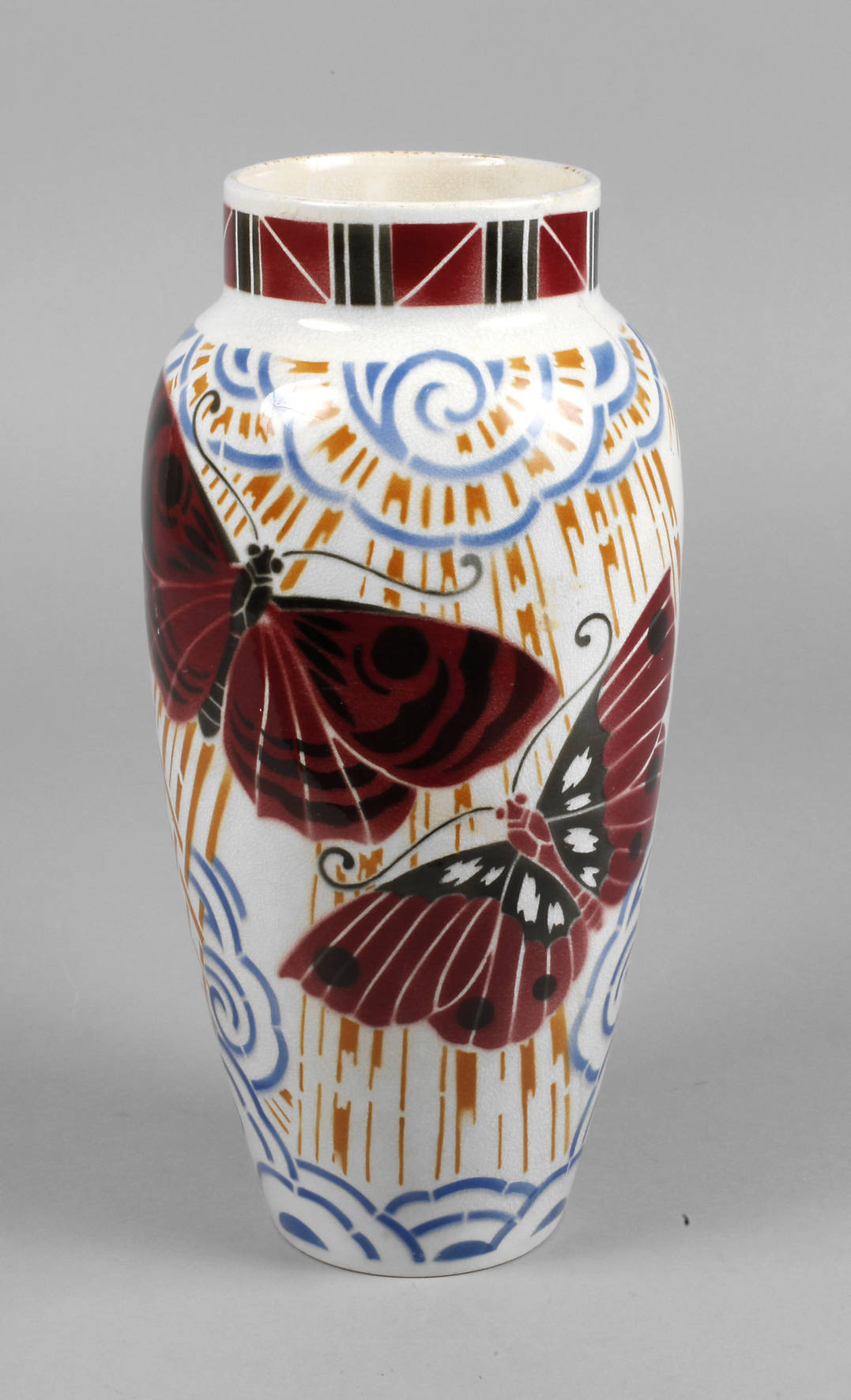 Frankreich Vase Schmetterlingsdekor