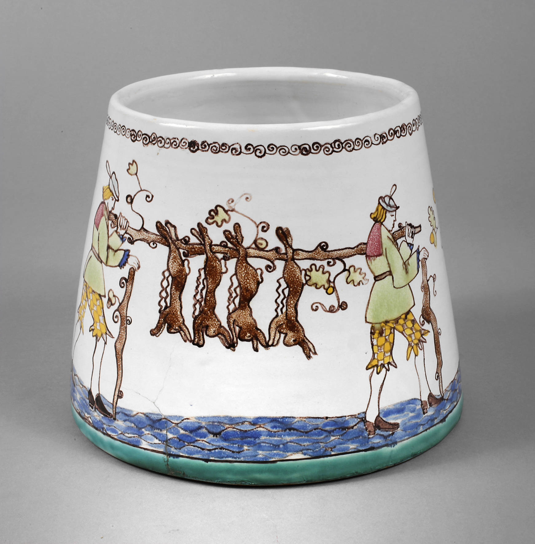 Gmunden Vase Jagddekor