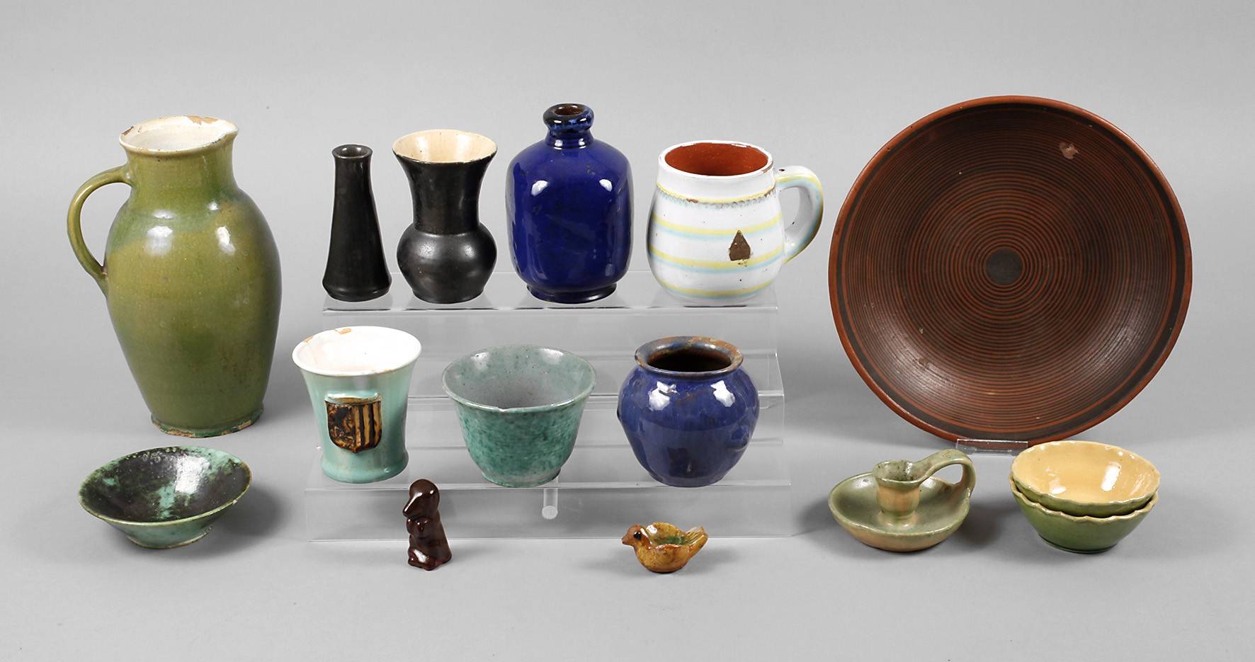 Kurt Feuerriegel fünfzehn Teile Keramik