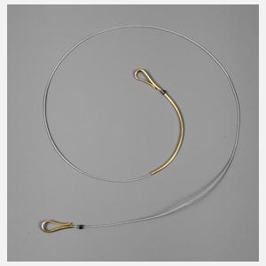 Designcollier Stahl und Gelbgold